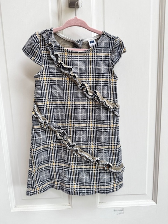 Janie and Jack Other - Janie and Jack Girls 4 Black and Yellow Plaid Ruffle Short Sleeve Formal Dress